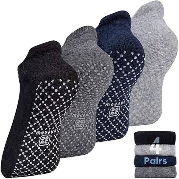 Unisex Non Slip Grip Socks with Cushion for Yoga Pilates Barre Home & Hospital - Picture 8 of 8